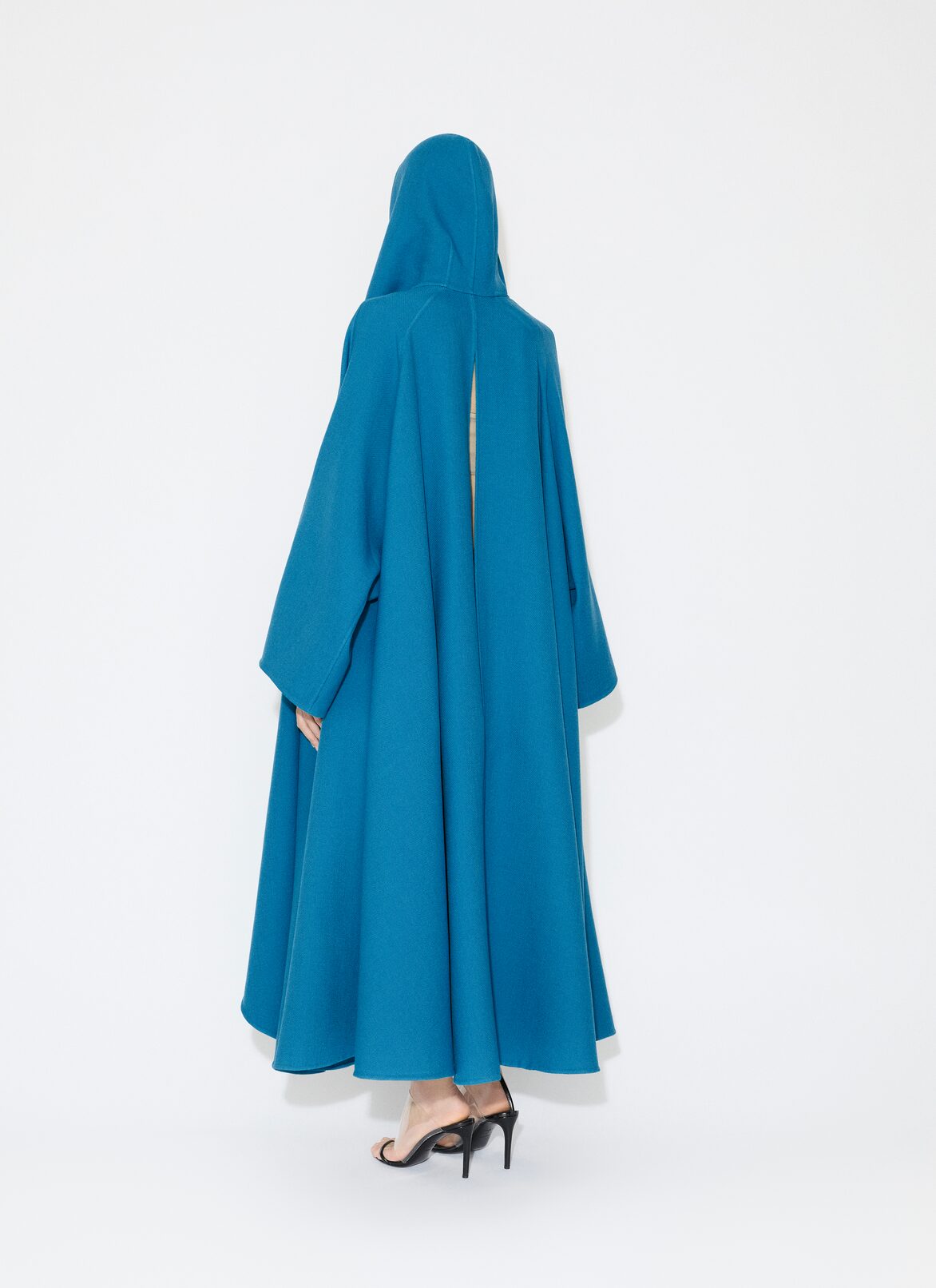 WOOL GAZAR HOODED CAPE ALAÏA  WOOL GAZAR HOODED CAPE